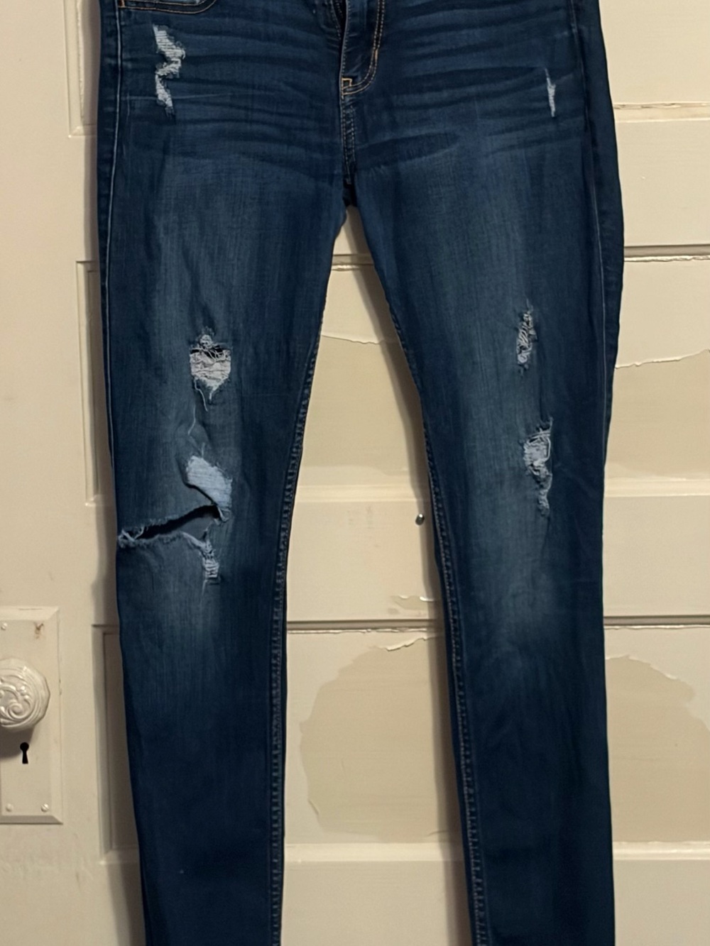 Hollister Dark Blue Ripped Skinny Jeans